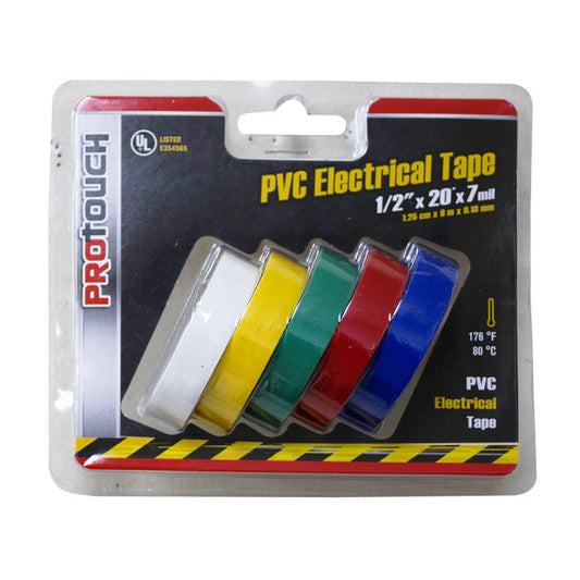 Pro Touch 5/pk Electrical Tape -Mix Colors 48/cs