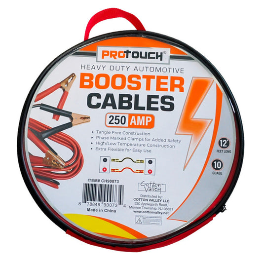 Pro Touch 12FT 250 AMP Heavy Duty Automotive Booster Cables 10/cs
