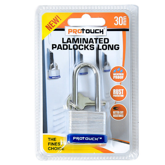 Pro Touch Long Shackle Laminated Padolcks 12/cs