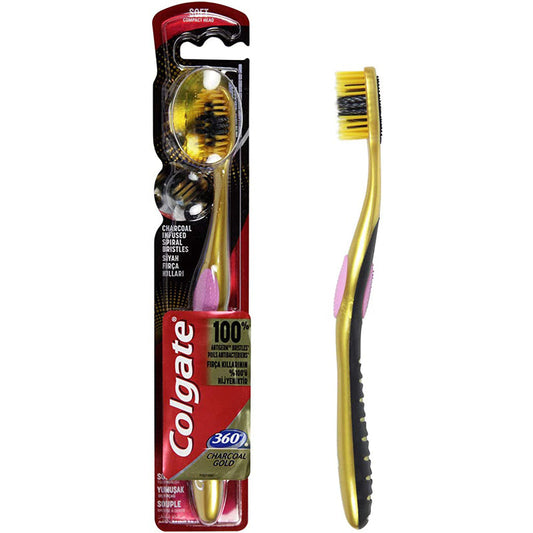 Colgate ToothBrush 360 Charcoal Gold -Soft (12/72/cs)