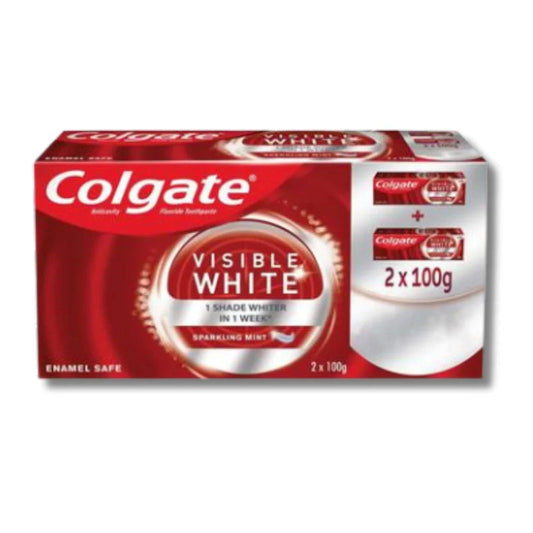 Colgate 2pk Visible White Toothpaste 4.23ozoz -Sparkling Mint 12/36/cs