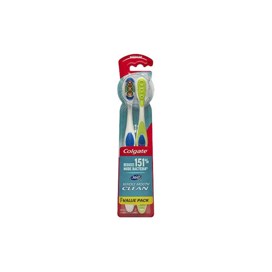 Colgate T/brush 2ct 360 Whole Mouth Clean -Soft 12/36/cs
