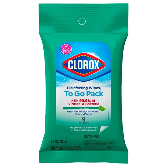 Clorox Disin. Wipes On The Go 9ct-Fresh Scent 24/cs