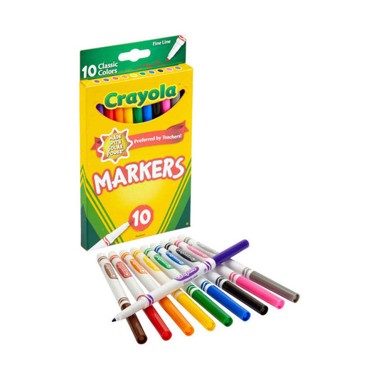 Crayola Markers 10ct-Classic (Fine Line) 24/cs