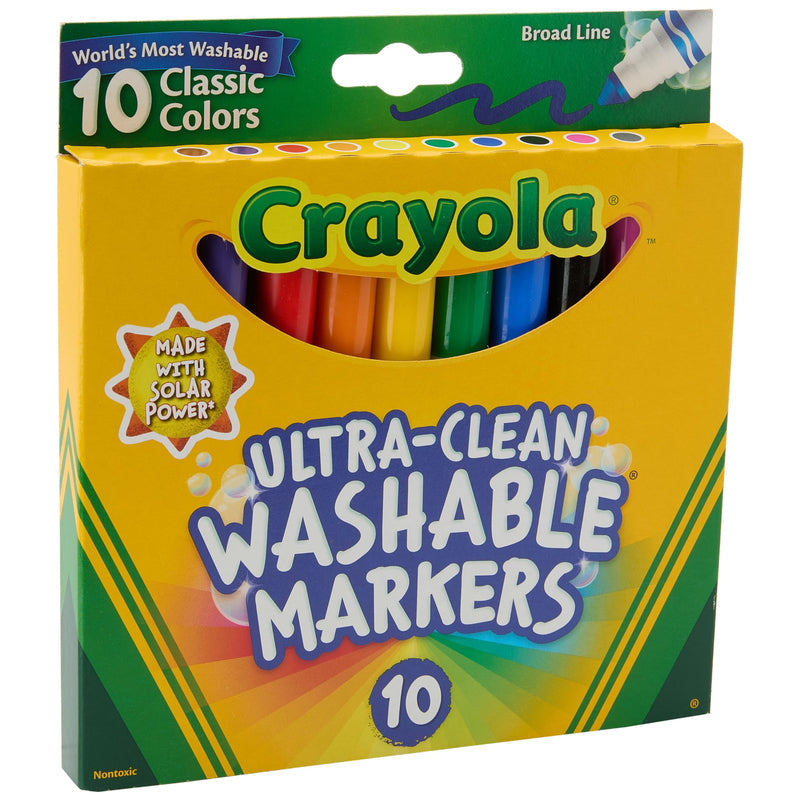 Crayola Ultra Clean Washable Markers 10ct-Classic (Broad Line) 24/cs
