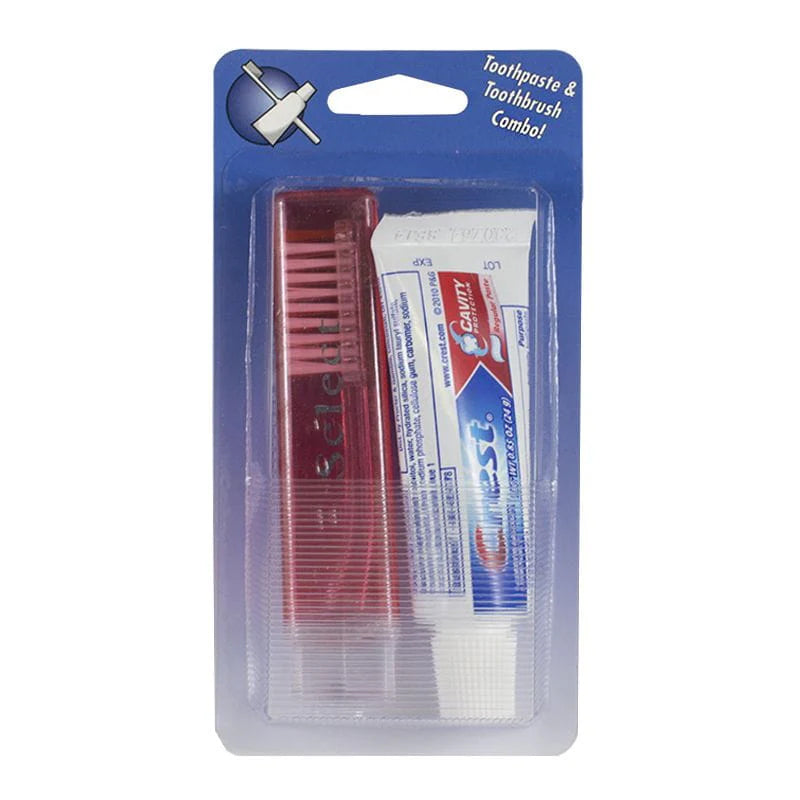 Crest Travel Kit Pack 0.85oz Paste With Brush& Mouth Wash 6/24/cs