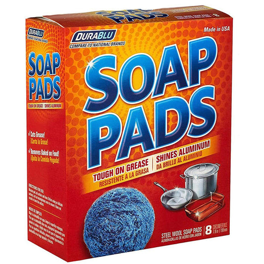 Dura Blu 8ct Steel Wool Soap Pads; (24/cs)