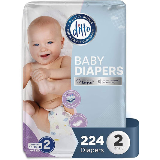 DITTO Diapers Size#2 28ct; 8/cs