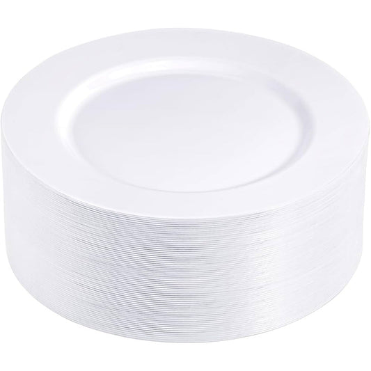 Domo 10.25' Plastic Plate 50ct (Microwave) -White 12/cs