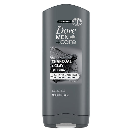 Dove Face and Body Wash For Men 400ml- Charcoal Clay 12/cs