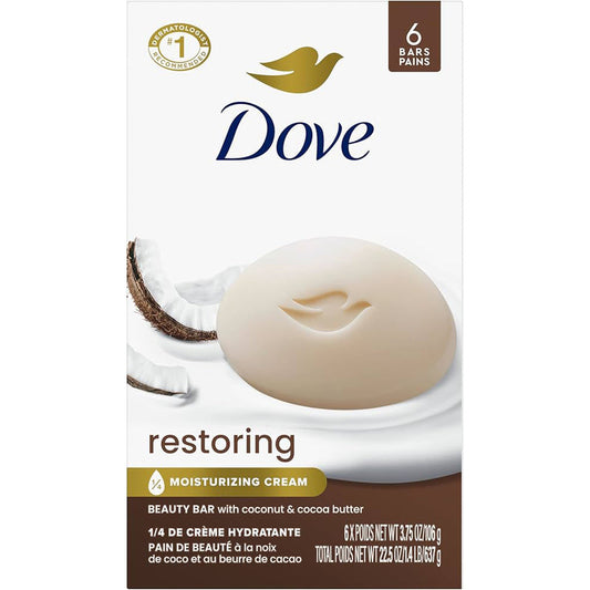 Dove Bar Soap 6ct(3.75oz) -Coconut Milk 12/cs