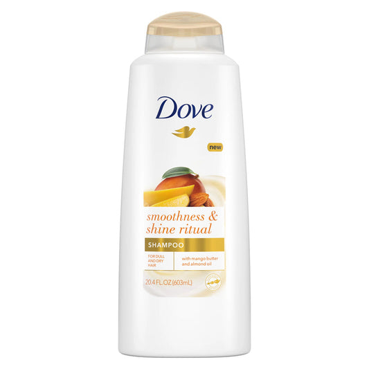 Dove Shampoo 20.4oz Smoothness & Shine Ritual-Mango Butter & Almond Oil 4/cs