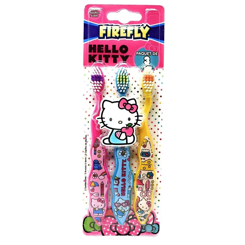 Firefly Toothbrush 3pk Hello Kitty For Kids 24/cs