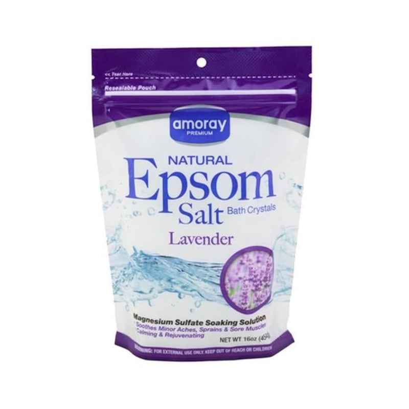 Amoray Epson Salt Bag 16oz-Lavender 12/cs