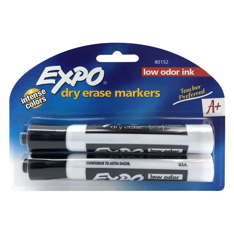 EXPO Chisel Dry Erase Marker 2ct-Black 12/144/CS