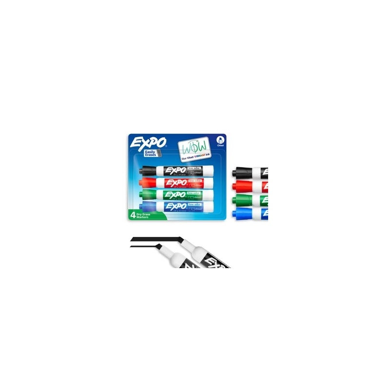 EXPO 4pk Chisel Dry Erase Markers Board Line 12/48/cs
