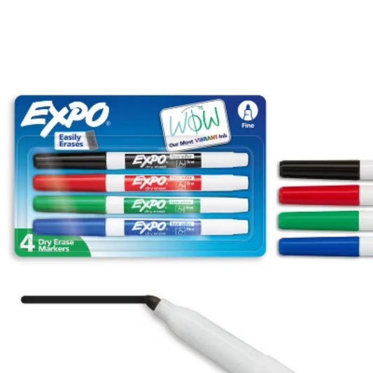 EXPO 4pk Dry Erase Markers Fine Line -Asst. 12/48/cs