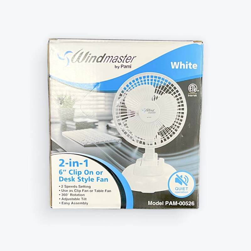 Windmaster 6' Desk/Clip Fan 2-in-1 2/Speed (1/cs)