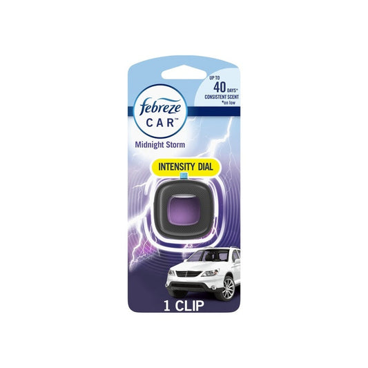 Febreze Car Air Freshner Vent Clips 3ct-Midnight Storm 8/cs