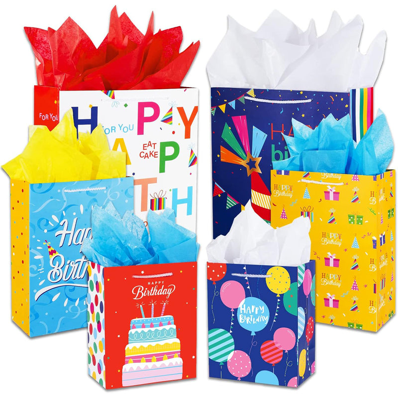 Medium Happy Birthday Gift Bags 12/72/cs