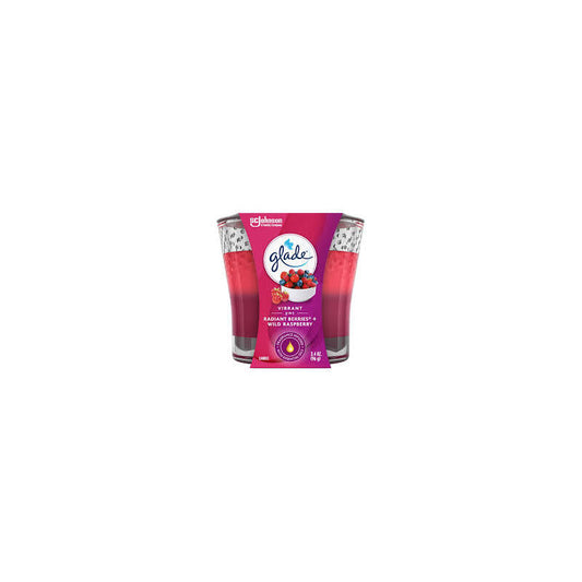 Glade 2pk Candle 3.4oz-Radiant Berries & Wild Raspberry 3/cs