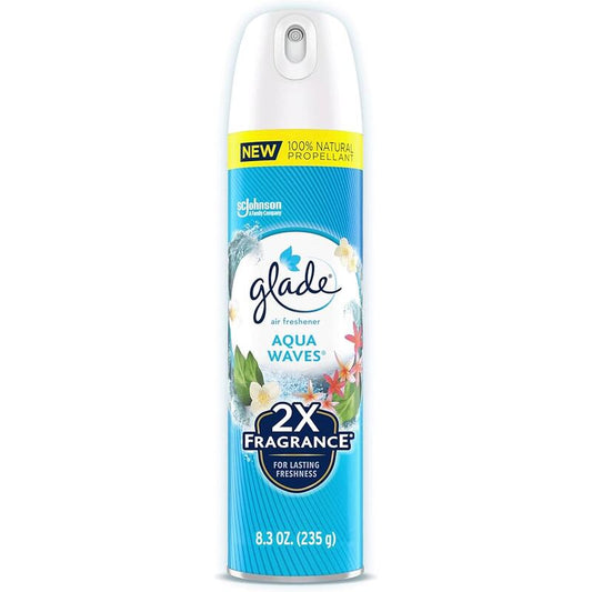 Glade Air Freshner 8.3oz Compressed Aerosol- Aqua Waves 6/cs