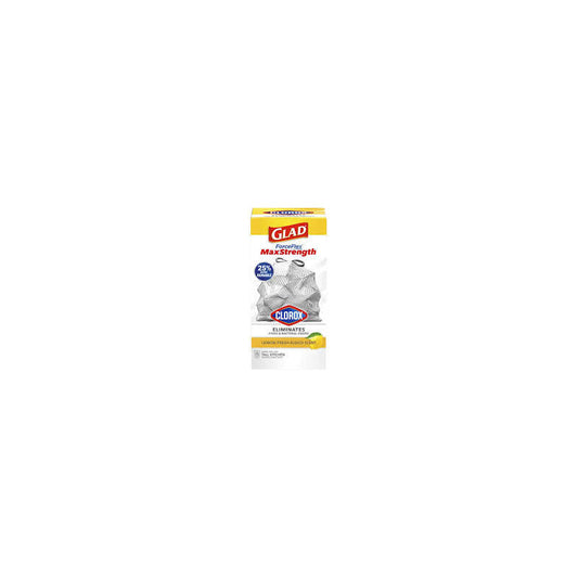 Glad 13G 20ct Force Flex Maxstrength White Trash Bag-Lemon Bleach 6/cs