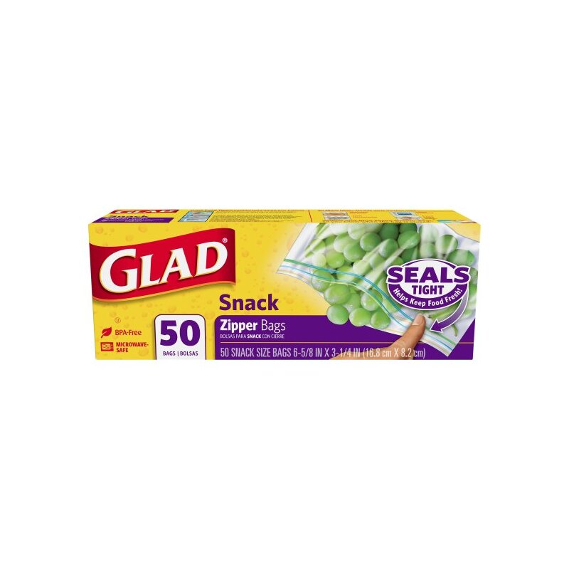 Glad Zipper Bag 50ct-Snack (12/cs