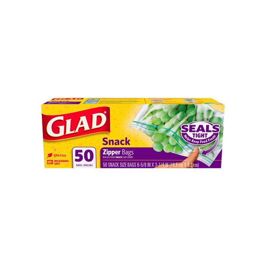 Glad Zipper Bag 50ct-Snack (12/cs
