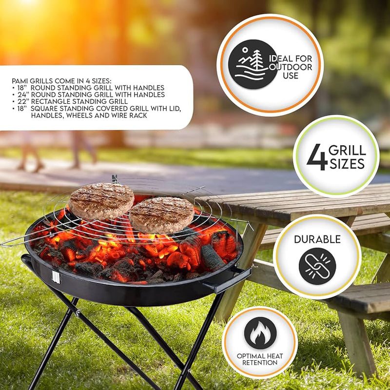 24' Pami BBQ Round Stand Grill 1/cs