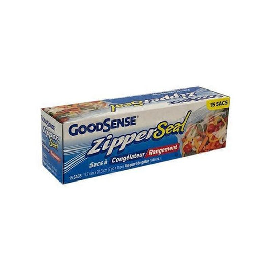 Goodsense Freezer & Storage Zipper BAG Quart 15ct 40/cs