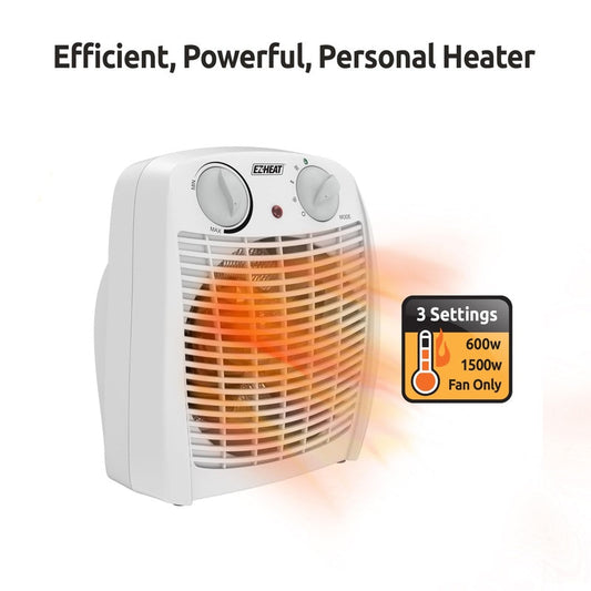 EZ Heater-Fan(750/1500W) - White 1/cs