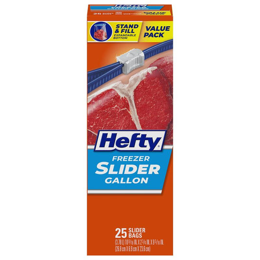 Hefty Slider Gallon Size 25ct Freezer 9/cs