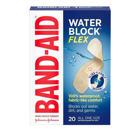 JJ Water Block Flex Fabric Band-Aid 20ct -All One Size 6/24/cs
