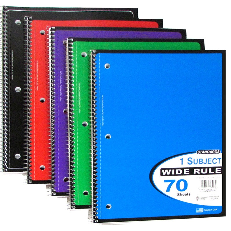 Elite 1 Subject Notebook 70 Sheets Wide Ruled (36/CS)