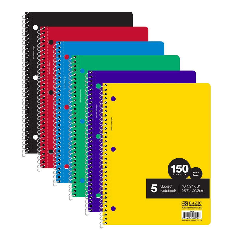 5 Sub 150ct Notebook 24/cs