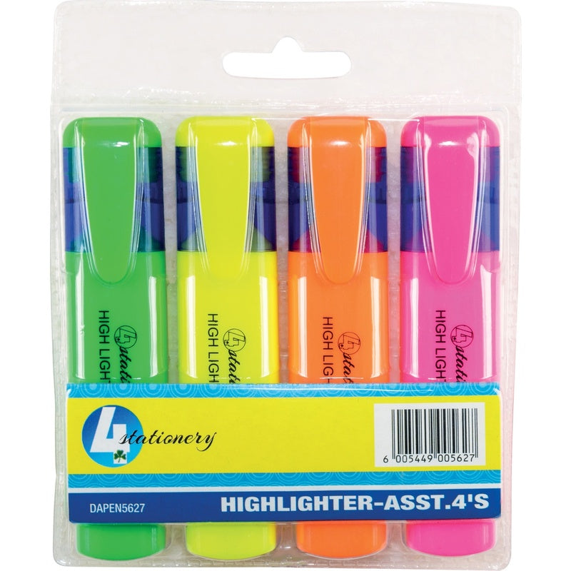 Elite 4ct Regular Highlighter-Assort. 48/cs