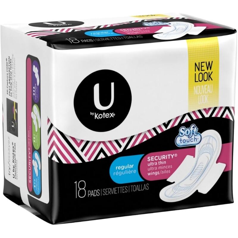 Kotex Ultra Thin W/Wing 18ct Size1-Regular 6/cs
