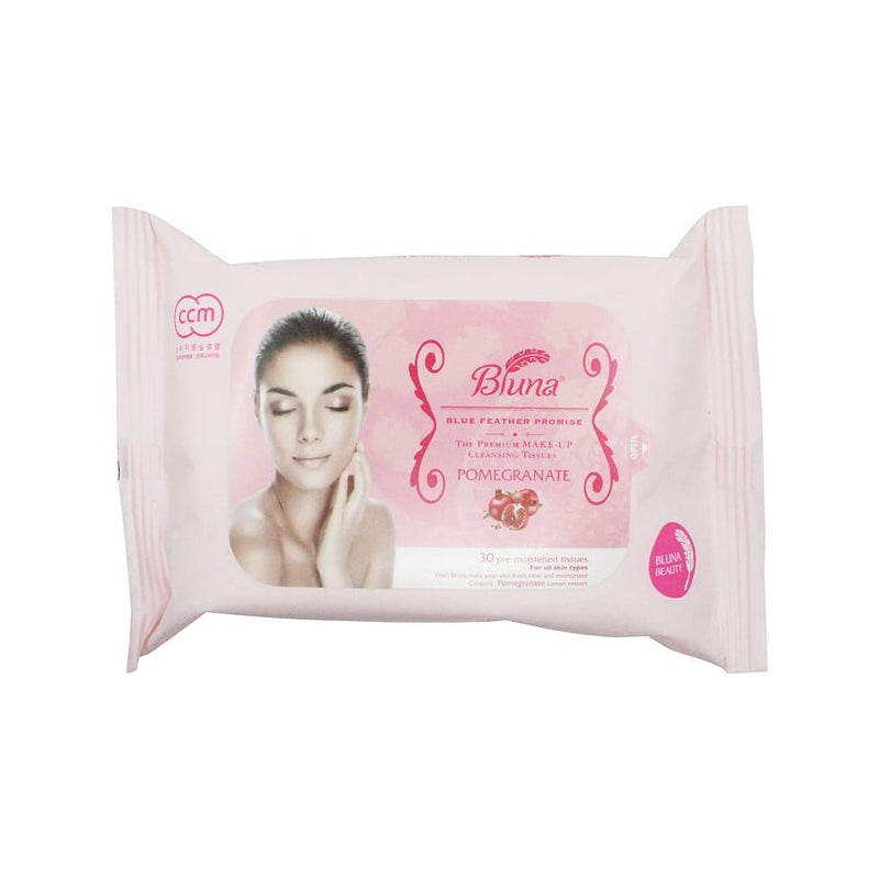 Bluna 30ct Make-Up Cleansing Tissue Wipe-Pomegranate 12/cs