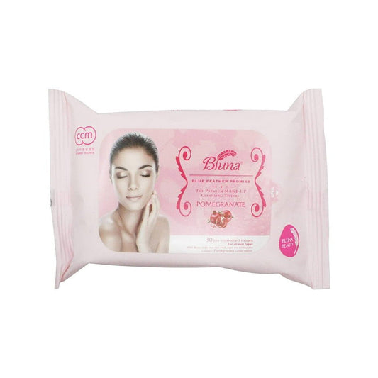 Bluna 30ct Make-Up Cleansing Tissue Wipe-Pomegranate 12/cs