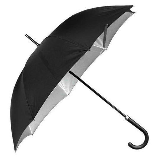 Long Black Umbrella With Silver Linning 24/cs