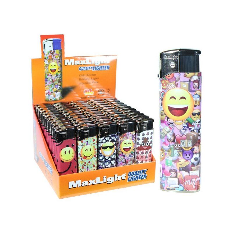 MaxLight Electronic Lighter-EMOJI 50/cs