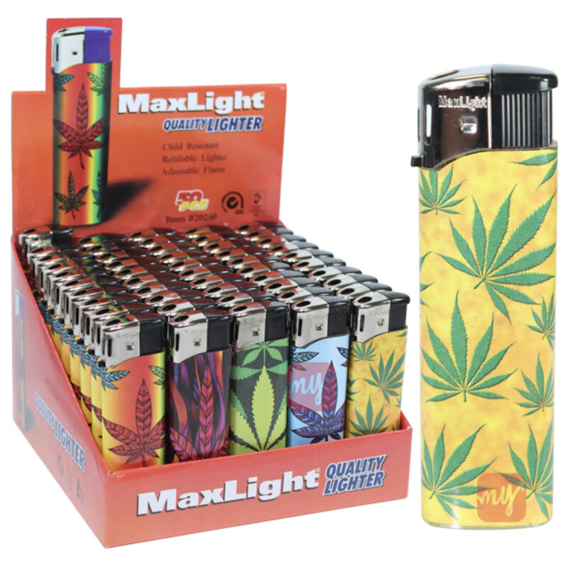 MaxLight Electronic Lighter-Leaf 50/cs