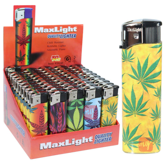 MaxLight Electronic Lighter-Leaf 50/cs
