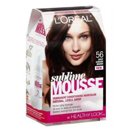 Loreal Sublime Mousse Hair Color-Spicy Auburn Brown(#56) 12/cs