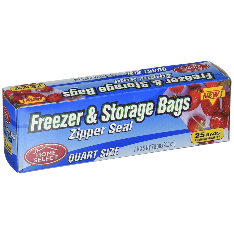 Home Select FREEZER & STORAGE Quart bag 25ct; 24/cs