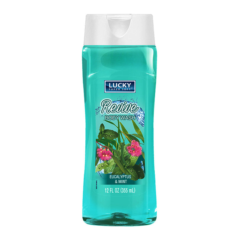 Lucky Body Wash 12oz-Eucalyptus & Mint 12/cs