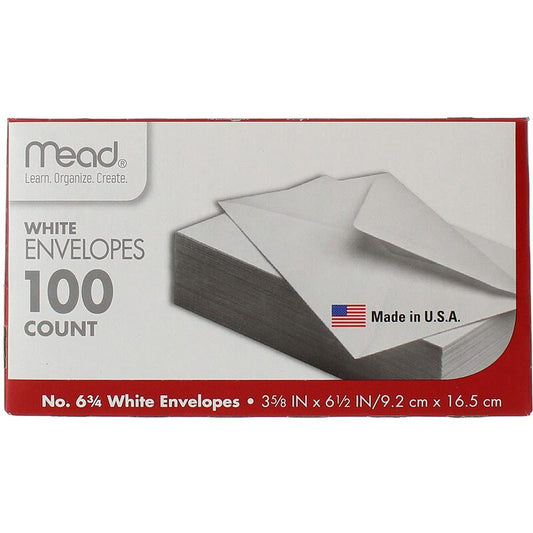 Mead 100 White Envelopes 24/cs