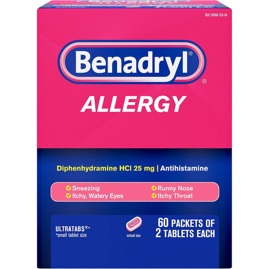 Benadryl Allergy 2 Tablets; 60/cs