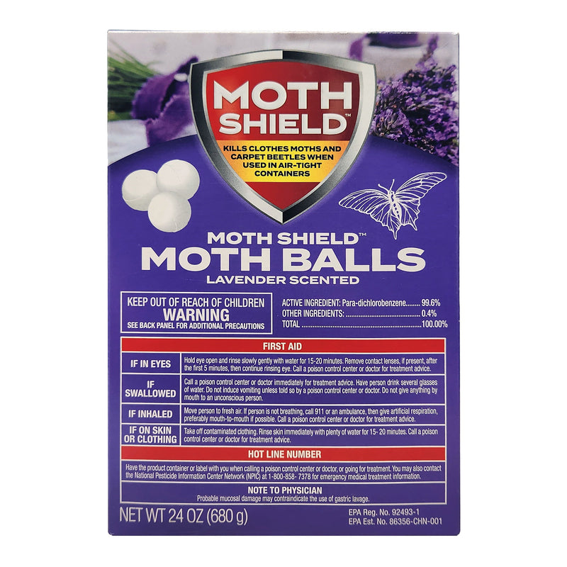 Moth Shield Moth Balls 24oz-Lavender Scented 6/cs